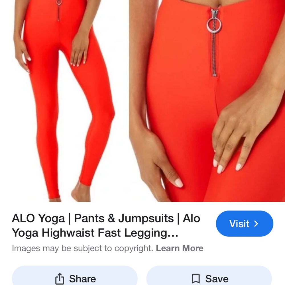 ALO Yoga Red High-Waist Leggings Seamless Design